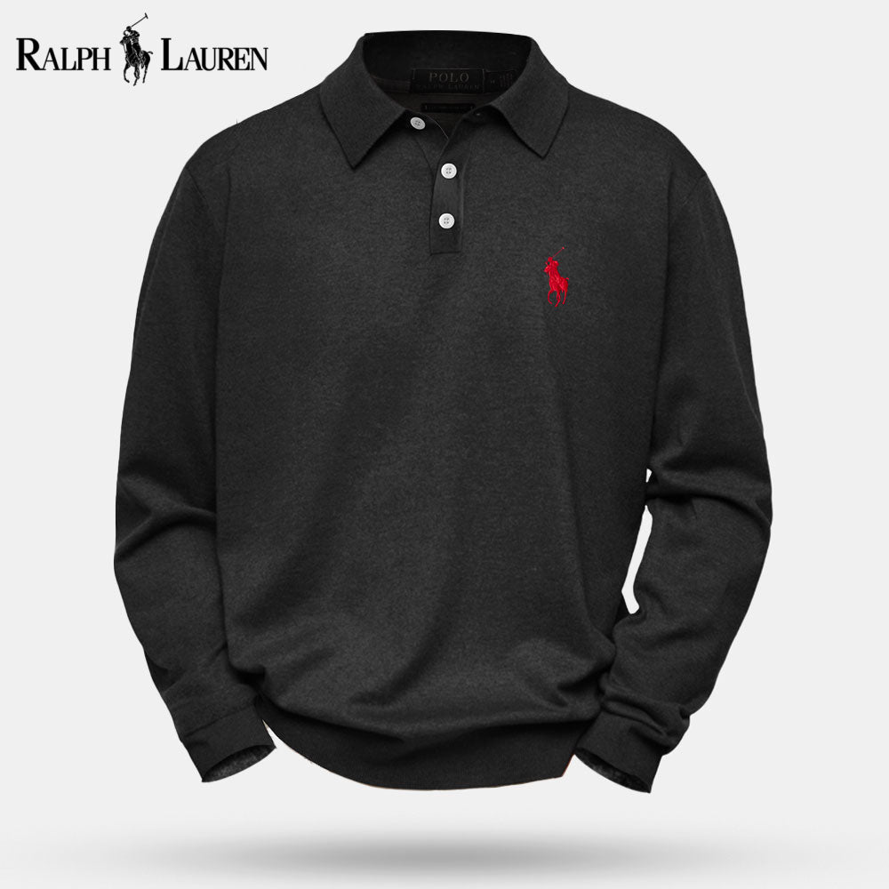 RL Cable-Knit Wool Knit Sweater Black / S RL Cable-Knit Wool Knit Sweater