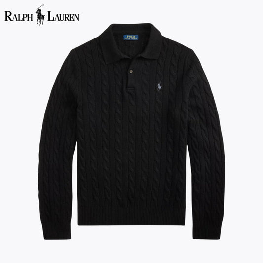 RL Wool–Cashmere Cable-Knit Jumper Black / S RL Wool–Cashmere Cable-Knit Jumper