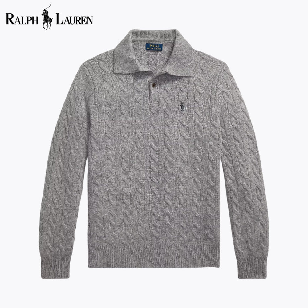 RL Wool–Cashmere Cable-Knit Jumper Grey / S RL Wool–Cashmere Cable-Knit Jumper
