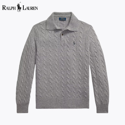 RL Wool–Cashmere Cable-Knit Jumper Grey / S RL Wool–Cashmere Cable-Knit Jumper